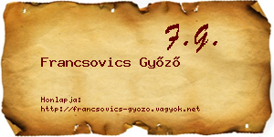 Francsovics Győző névjegykártya