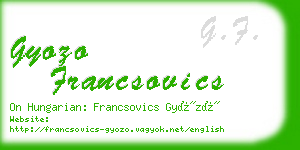 gyozo francsovics business card